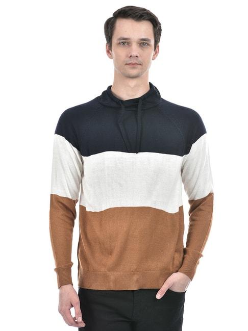 numero uno navy regular fit colour block sweater