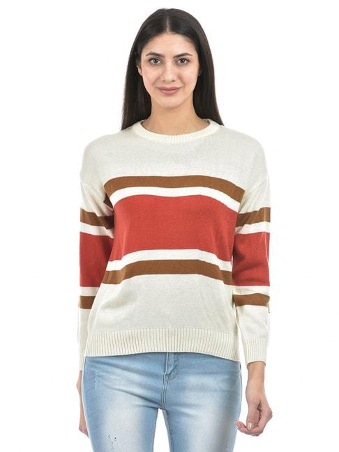 numero uno off white & rust striped sweater