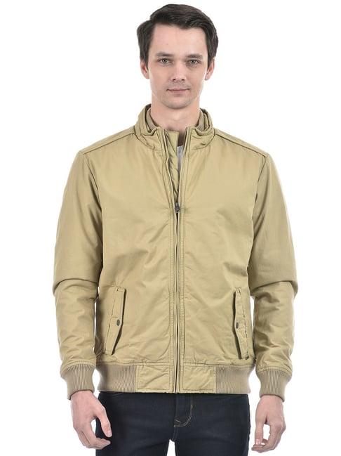 numero uno beige cotton regular fit jacket