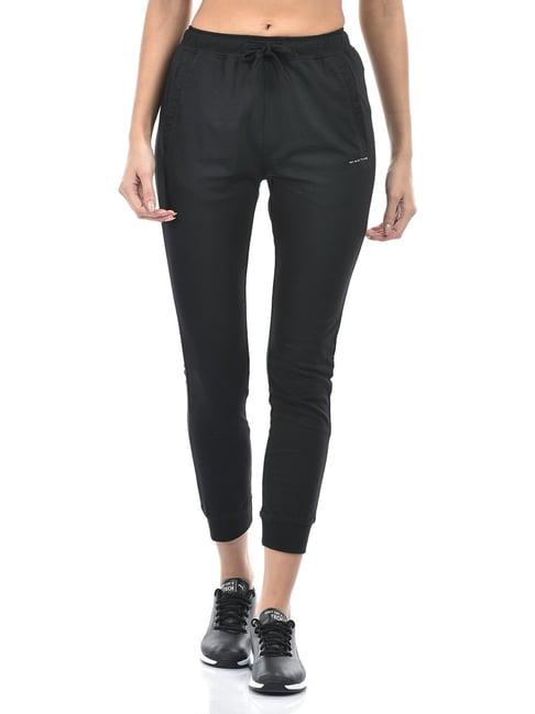 numero uno black cotton blend slim fit mid rise joggers