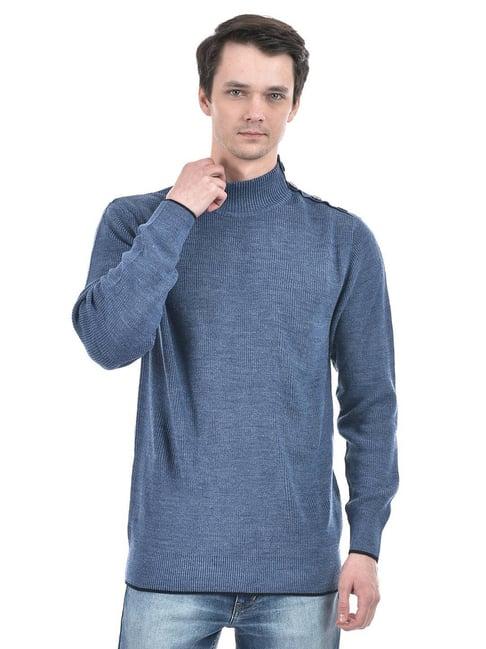 numero uno blue melange regular fit sweater