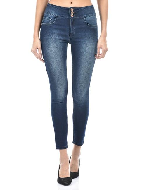 numero uno dark blue denim super skinny fit high rise jeans