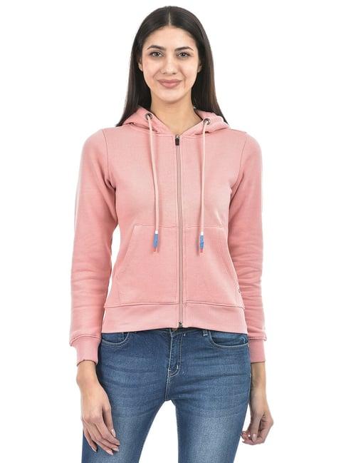 numero uno dusty pink cotton regular fit hoodie