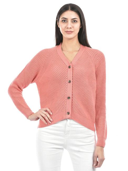 numero uno dusty pink self design cardigan