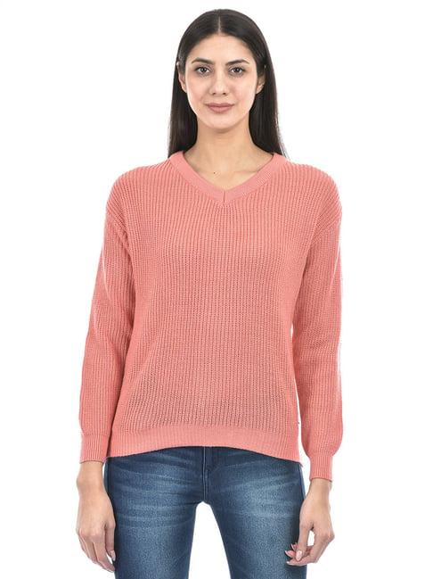 numero uno dusty pink self design sweater