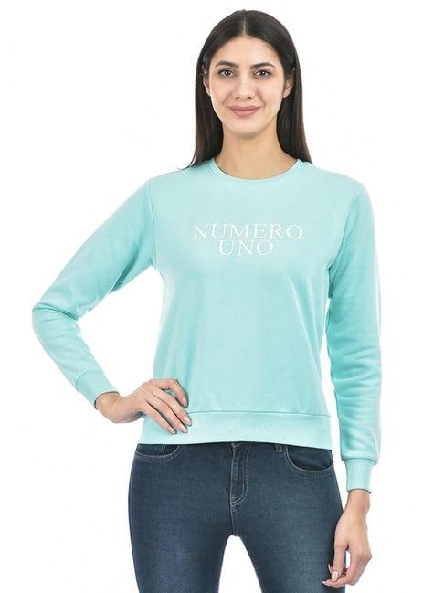 numero uno grey cotton graphic print sweatshirt