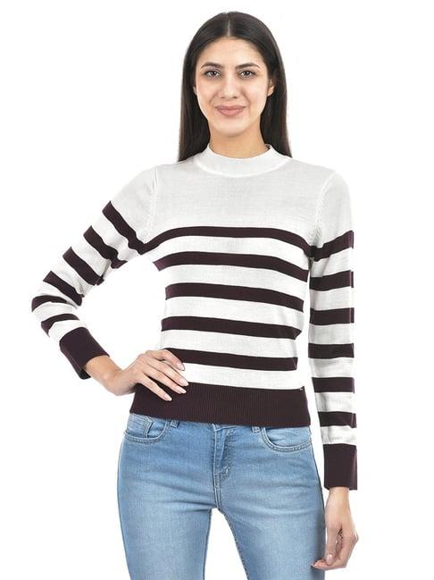 numero uno off white & brown striped sweater