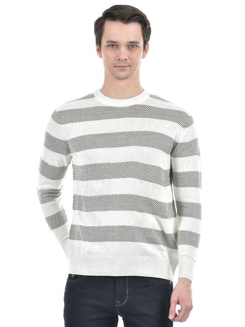 numero uno off white regular fit striped sweater