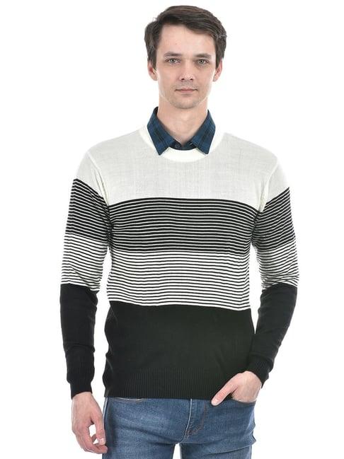 numero uno off white regular fit striped sweater