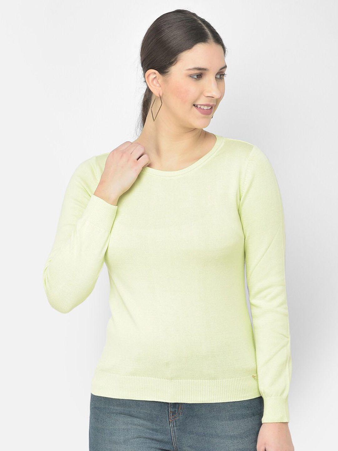 numero uno round neck long sleeves pullover cotton sweater