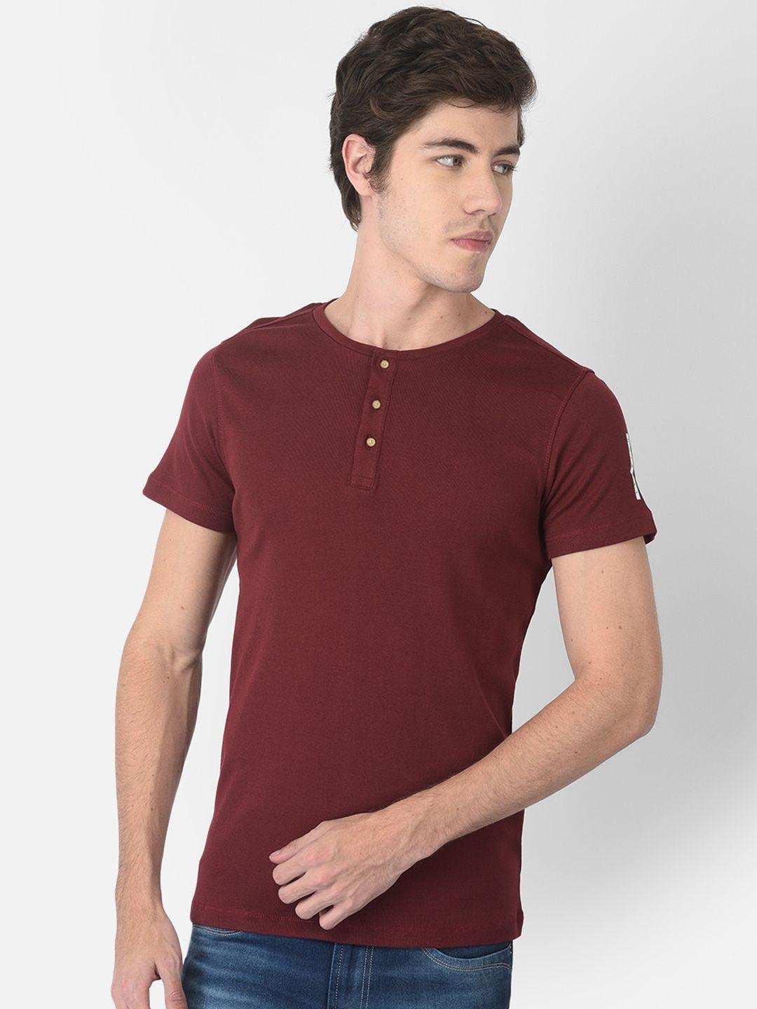 numero uno slim fit henley neck short sleeves cotton t-shirt