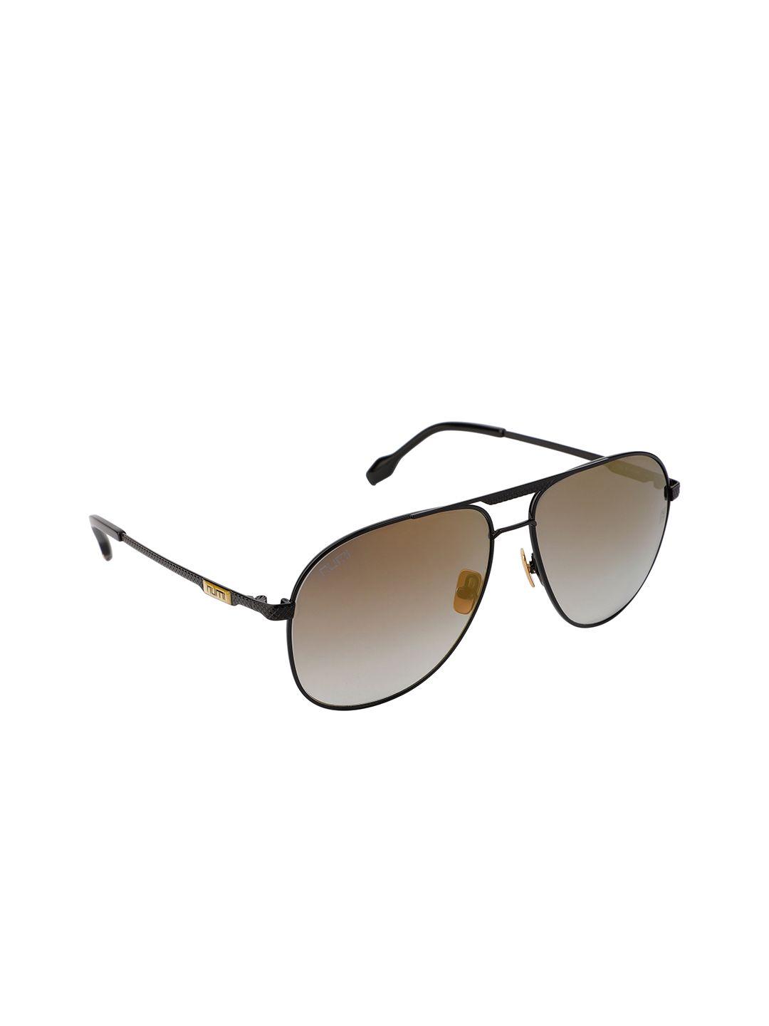 numi grand prix unisex brown full rim aviator sunglasses