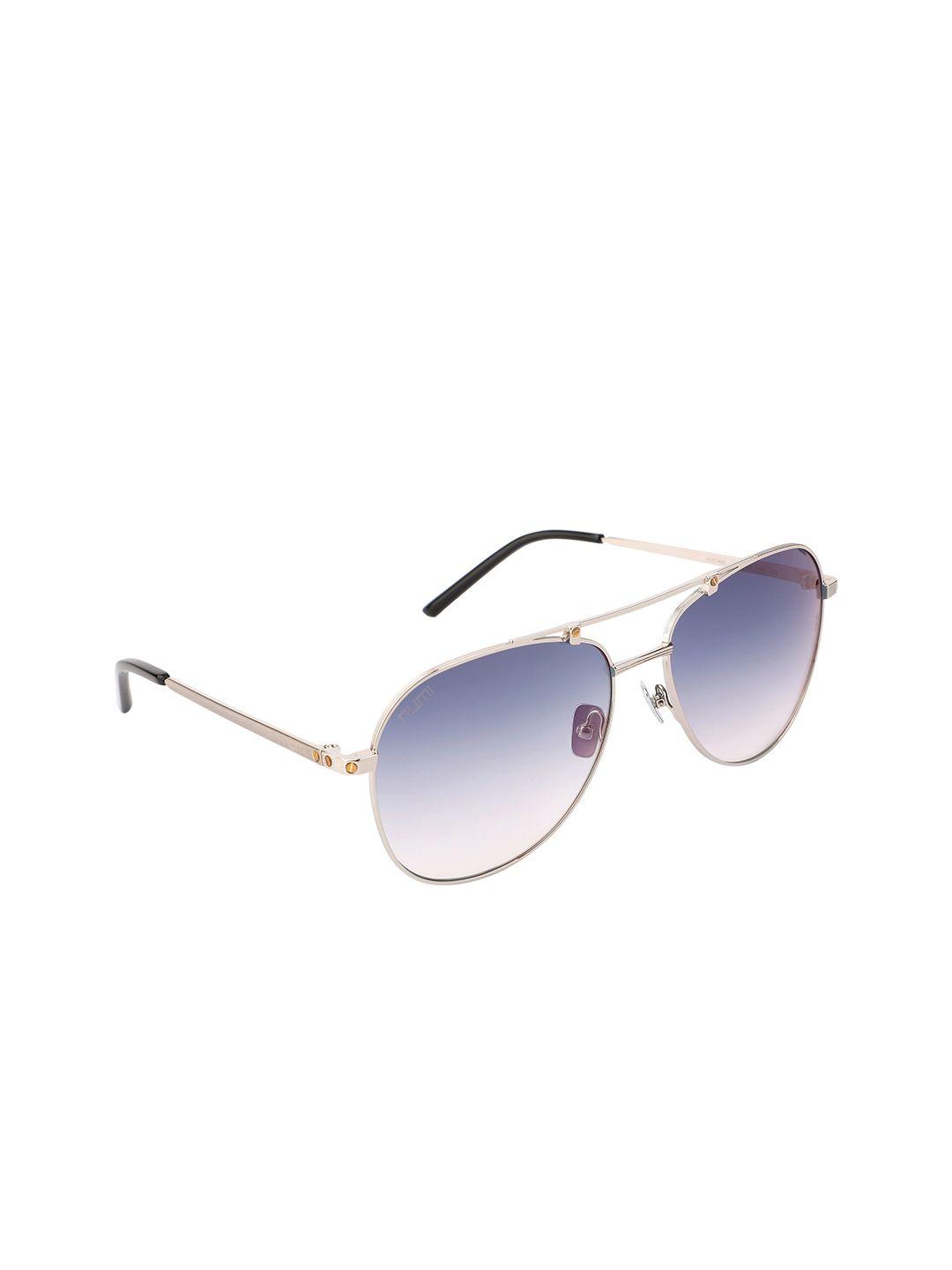 numi men blue lens & silver-toned aviator sunglasses with uv protected lens - n18140scl3