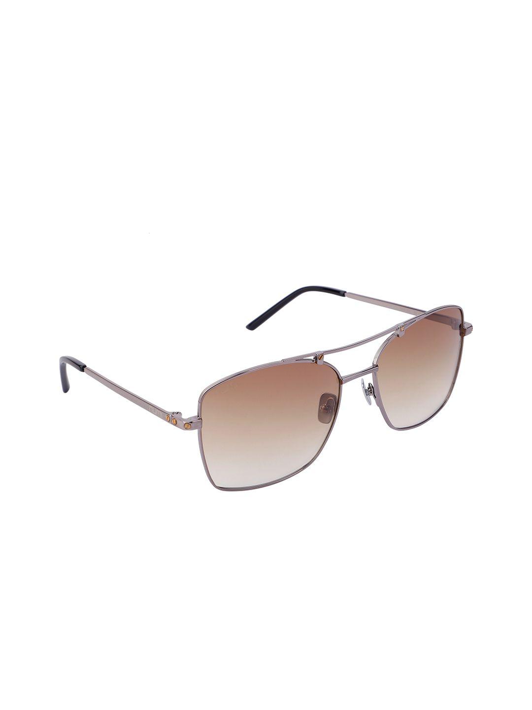 numi men brown lens & gunmetal-toned square sunglasses with uv protected lens