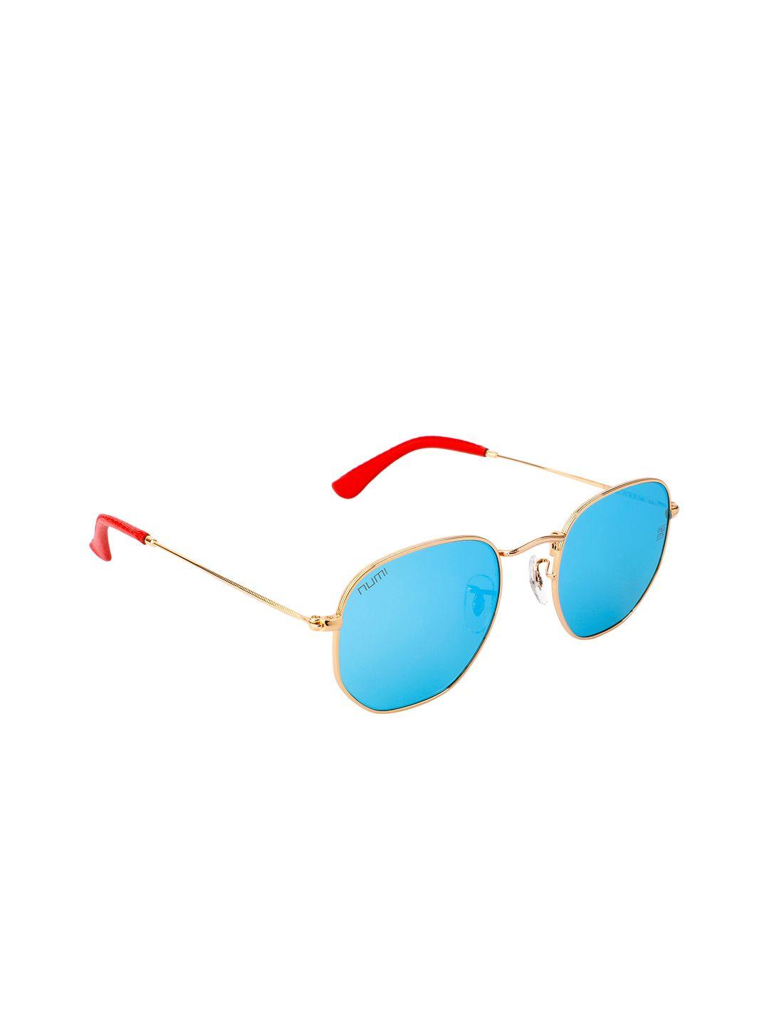 numi noir unisex blue full rim uv protected rectangle sunglasses