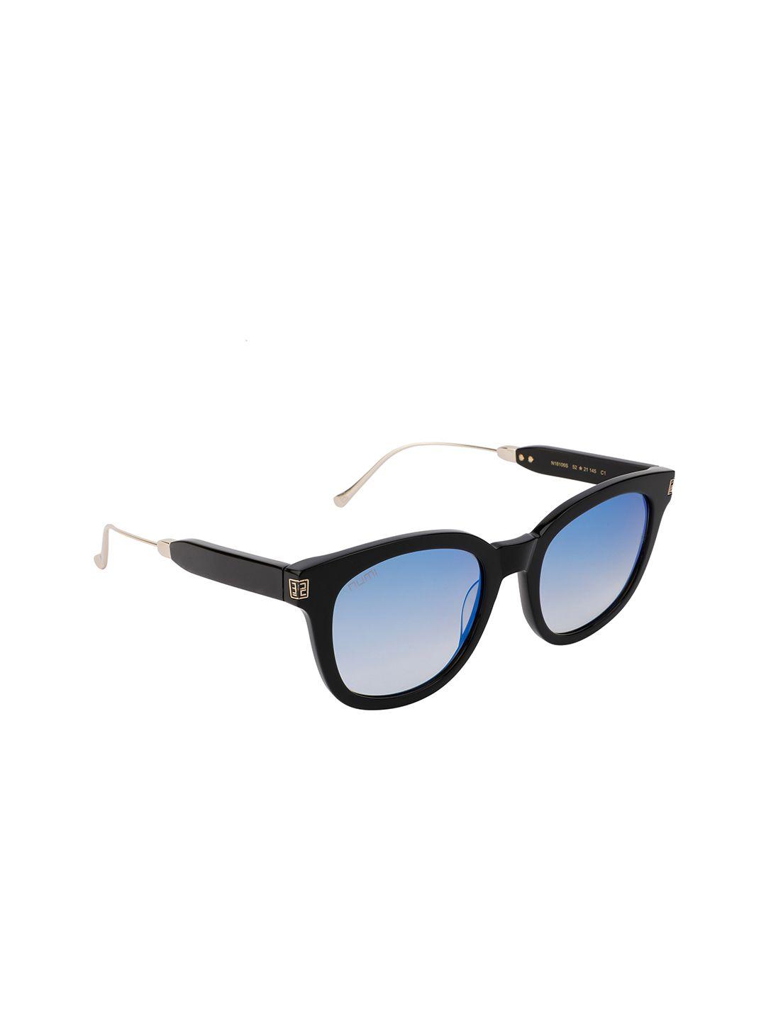 numi unisex blue lens & black aviator sunglasses with uv protected lens - n18106scl1