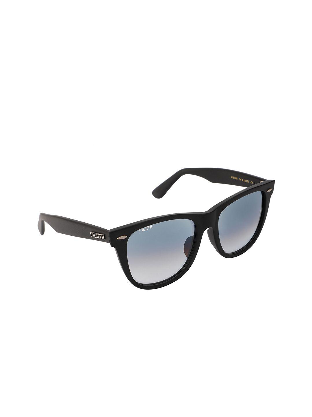 numi unisex blue lens & black wayfarer sunglasses with uv protected lens - n18145scl3