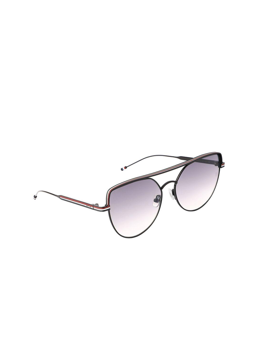 numi unisex grey lens & gunmetal-toned aviator sunglasses with uv protected lens