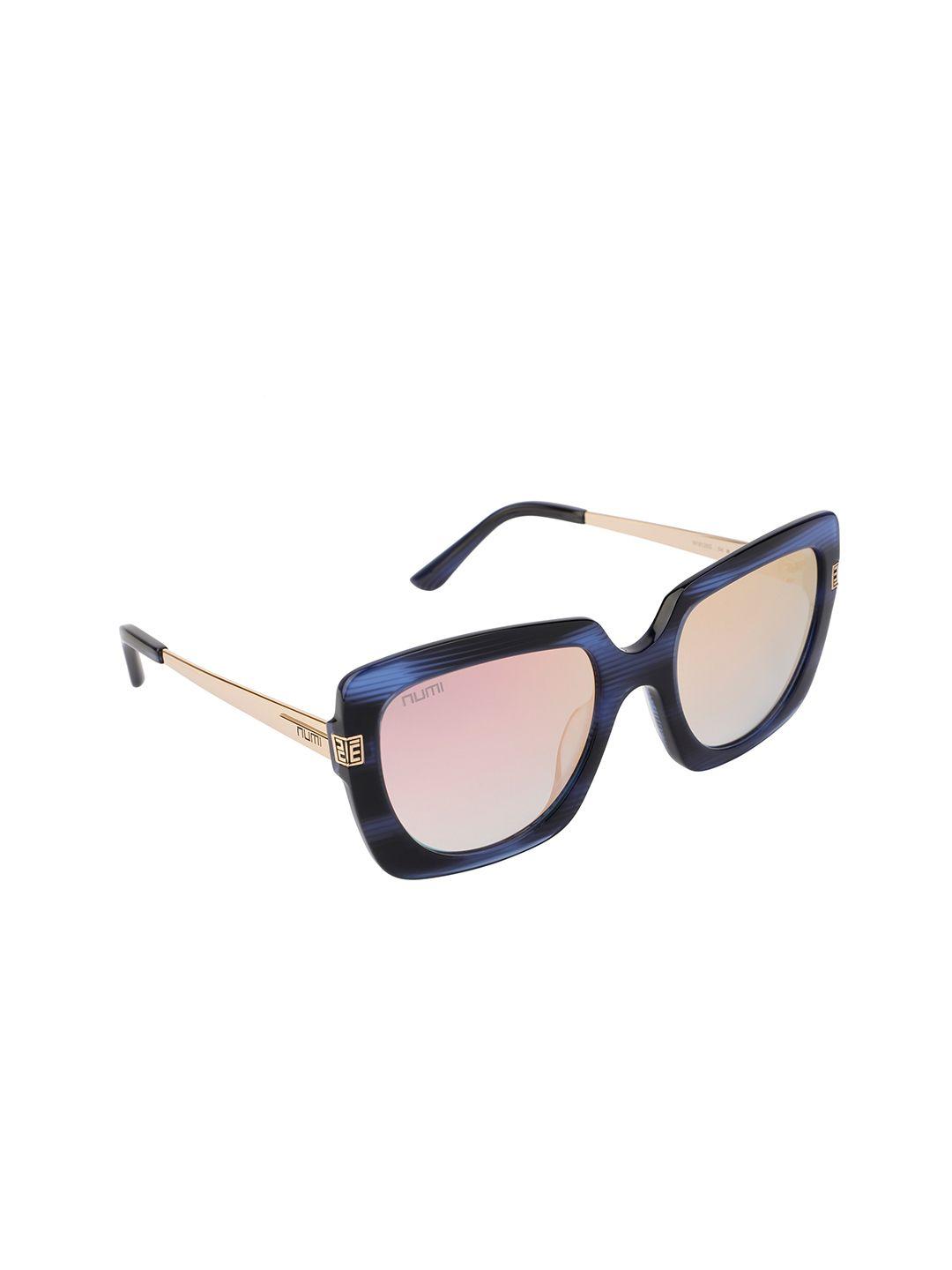 numi women pink lens & blue full rim oversized sunglasses n18126scl3