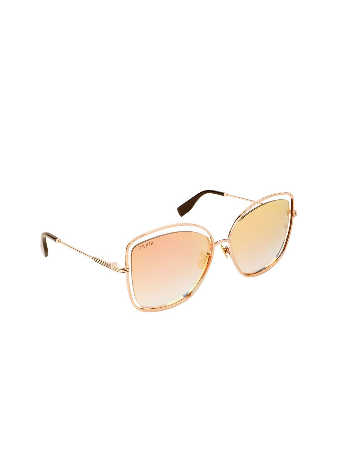 numi women pink lens & rose gold-toned oversized sunglasses with uv protected lens