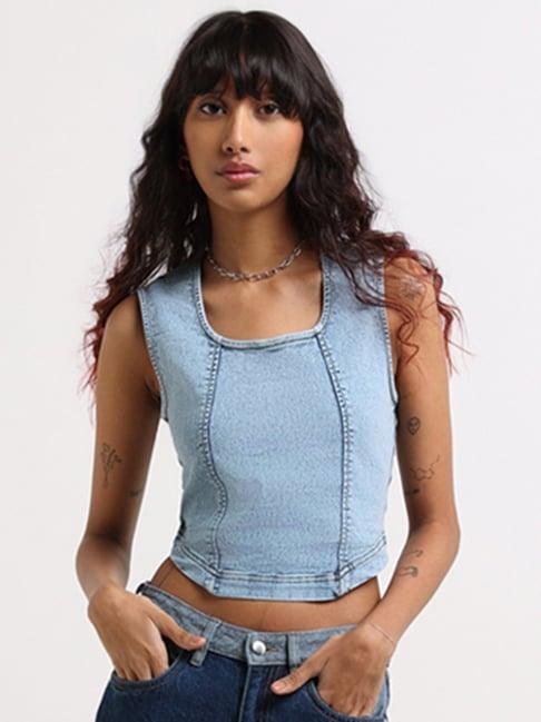 nuon by westside blue corset-style top