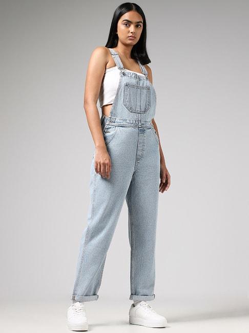 nuon by westside ice blue denim dungaree