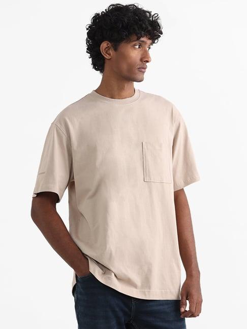 nuon by westside beige relaxed fit t-shirt