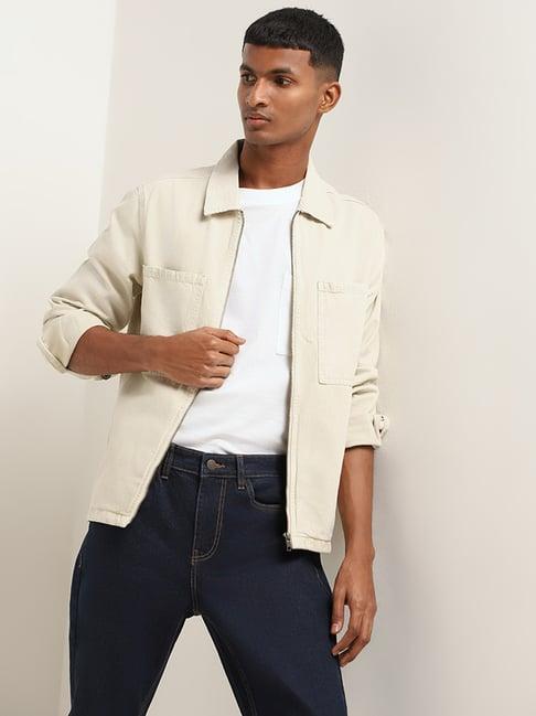 nuon by westside beige slim fit jacket