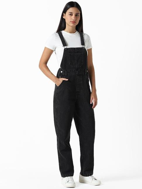 nuon by westside black denim jumpsuit