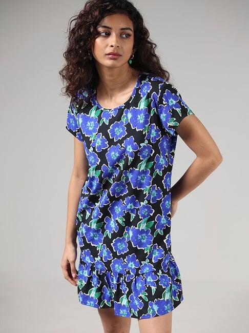 nuon by westside black floral printed dress