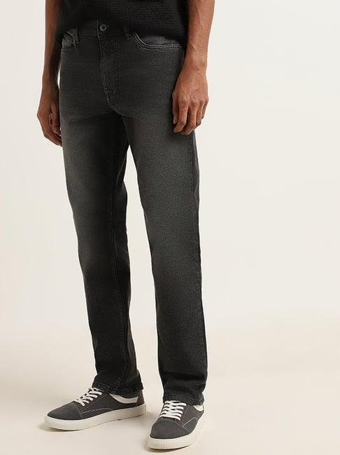 nuon by westside black straight-fit jeans