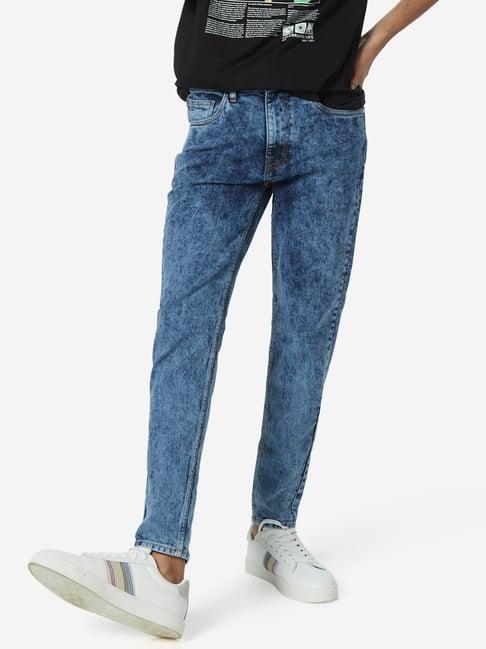 nuon by westside blue acid wash rodeo carrot fit jeans