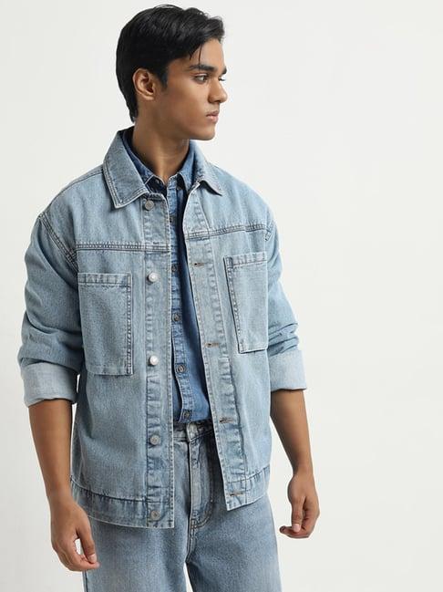 nuon by westside blue relaxed-fit denim jacket