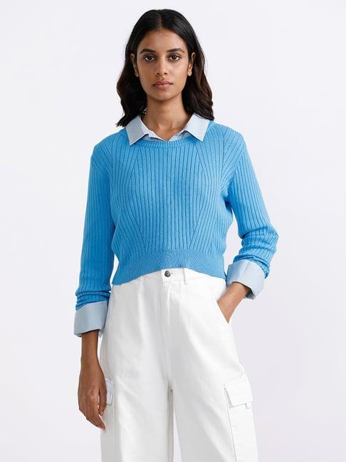 nuon by westside blue roxie sweater