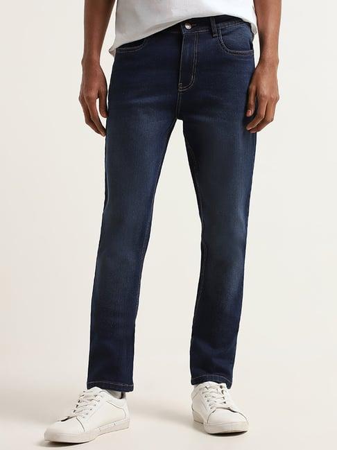 nuon by westside blue slim fit mid-rise jeans