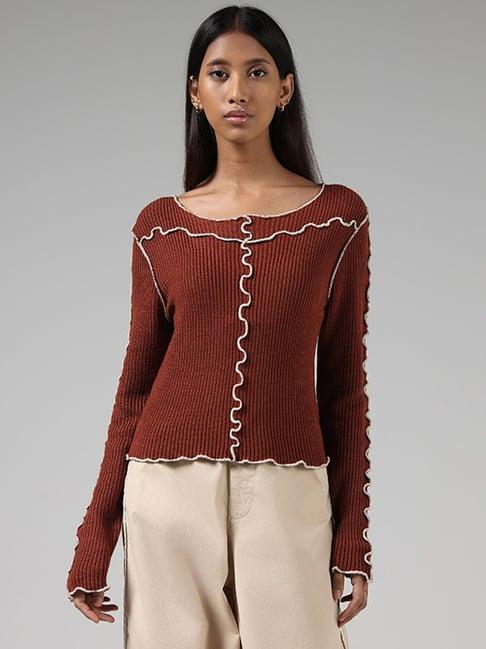 nuon by westside brown knitted sweater