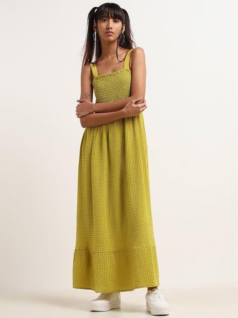 nuon by westside green strappy maxi dress