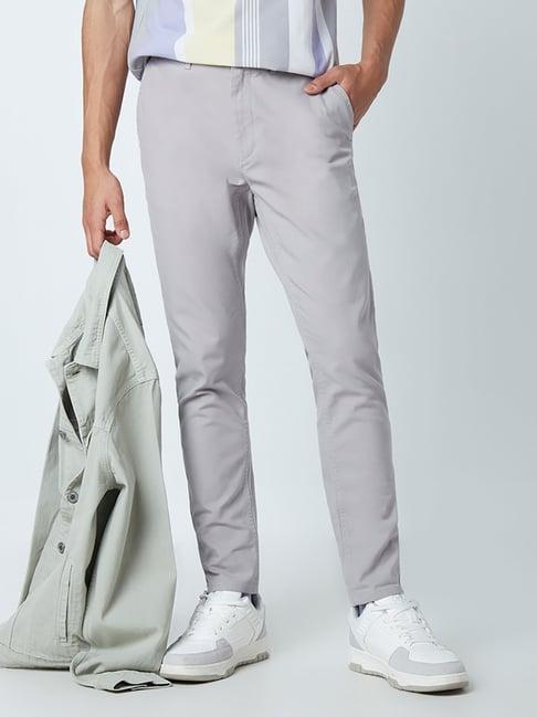 nuon by westside light grey rocker-fit chinos