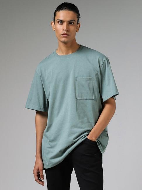 nuon by westside light teal relaxed fit t-shirt