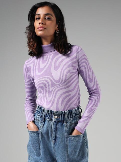 nuon by westside lilac turtle neck sweater