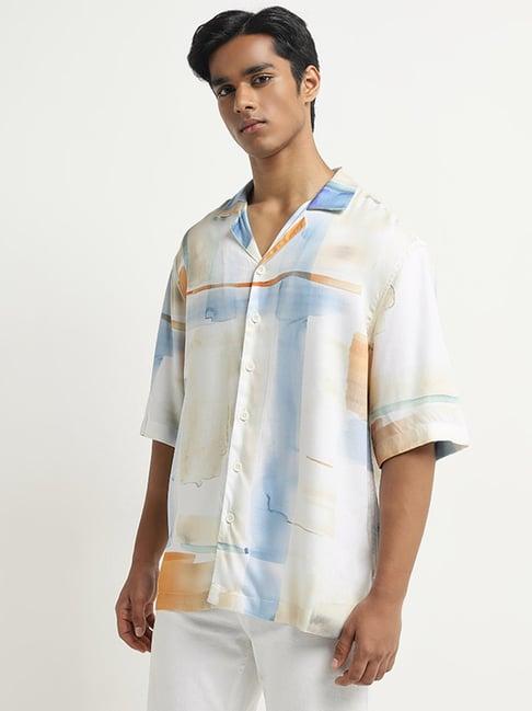 nuon by westside multicolour abstract print relaxed-fit shirt