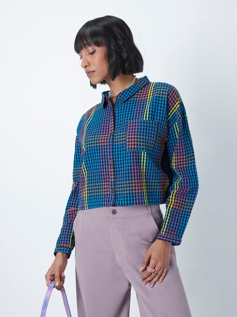 nuon by westside multicoloured checkered shirt