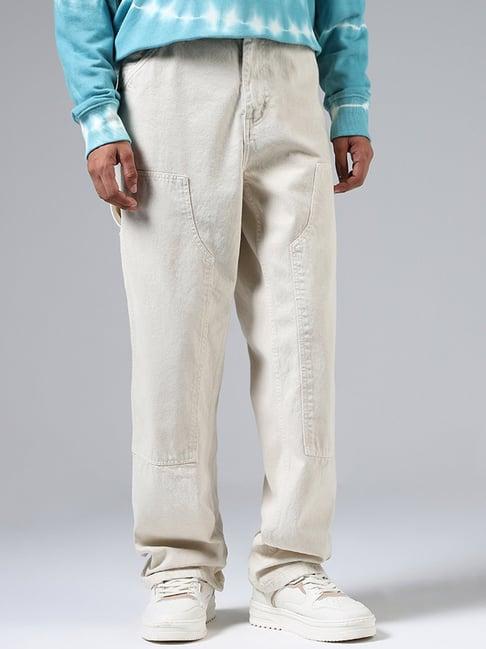 nuon by westside off white carpenter fit jeans