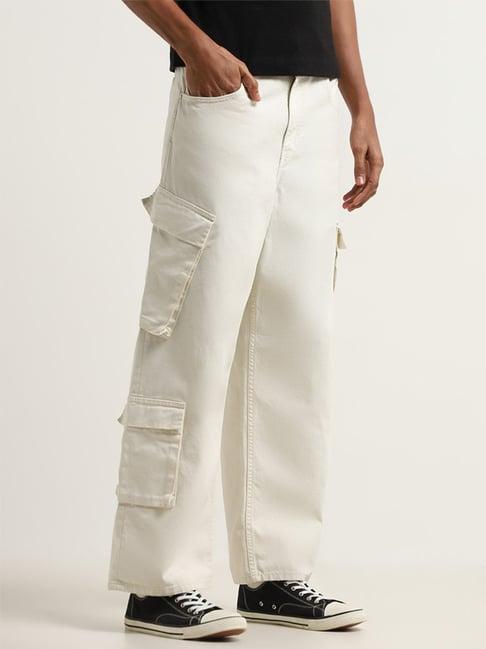 nuon by westside off-white mid rise loose fit jeans