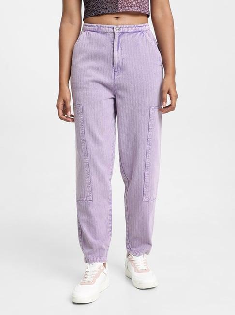 nuon by westside plain orchid-colored trouser