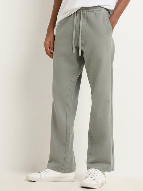 nuon by westside sage relaxed fit solid mid rise pants