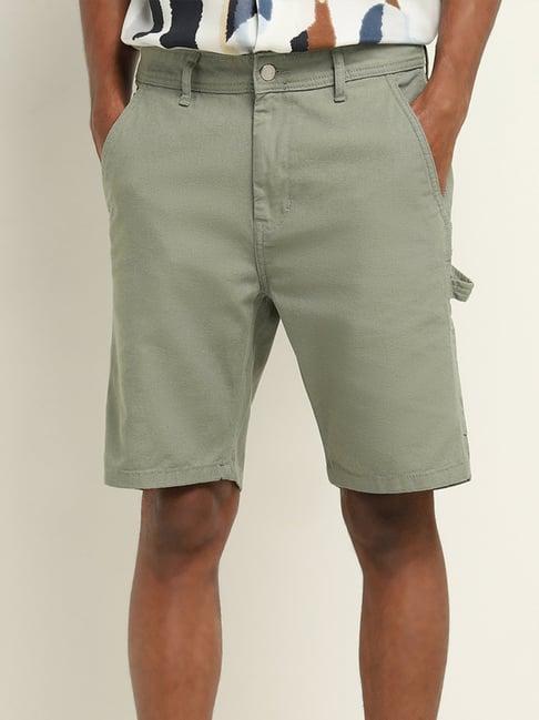 nuon by westside sage slim-fit solid shorts