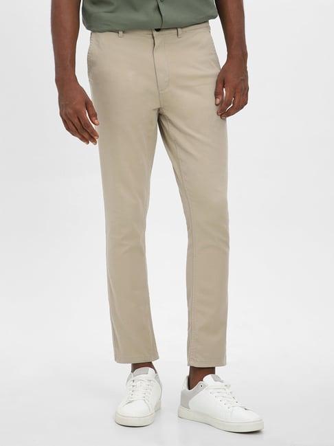 nuon by westside solid beige rocker fit chinos