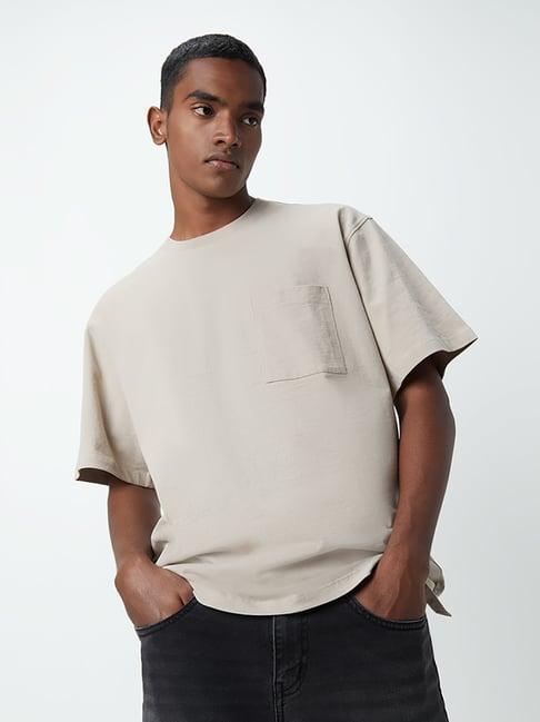 nuon by westside taupe relaxed-fit t-shirt