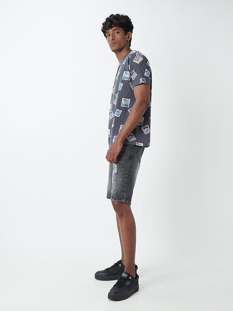 nuon charcoal distressed hendrix shorts